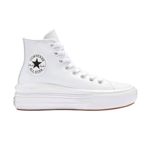 CONVERSE CHUCK TAYLOR ALL STAR MOVE PLATFORM FOUNDATIONAL LEATHER A04295C Λευκό