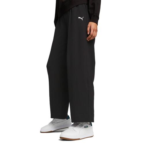 PUMA HER HIGH WAIST STRAIGHT PANTS 676007-01 Μαύρο