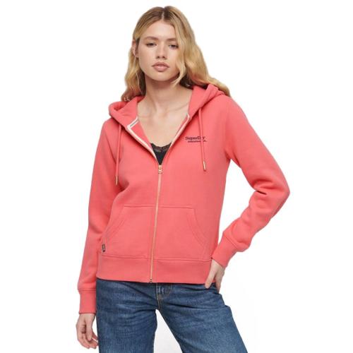 SUPERDRY ESSENTIAL LOGO ZIP HOODIE W2012047A-9VN Ροζ