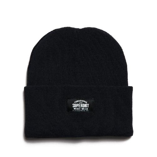 SUPERDRY CLASSIC KNITTED BEANIE HAT W9010162A-1JG Μαύρο