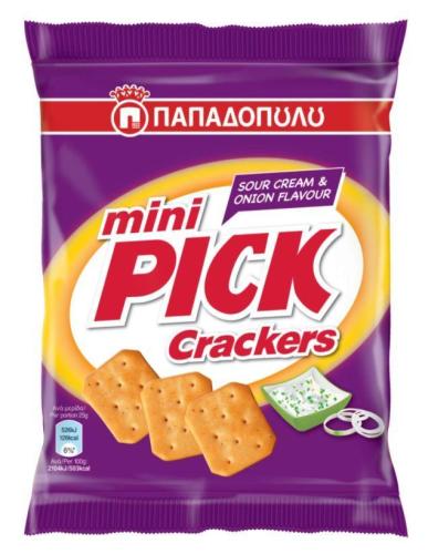 Pick Crackers Mini Sour Cream & Onion Παπαδοπούλου (70 g)