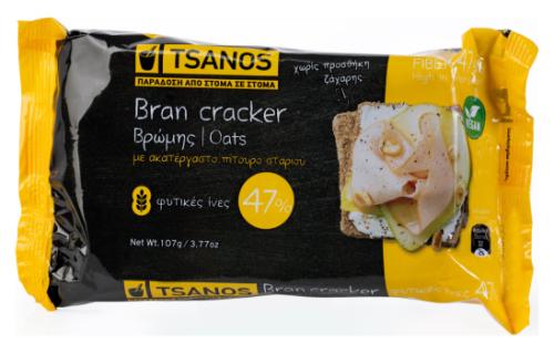 Crackers Bran με Βρώμη, Τσάνος (107g)