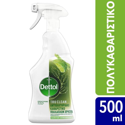 Αντιβακτηριδιακό Καθαριστικό Spray Πολλαπλών Χρήσεων Tru Clean Λάιμ & Λεμονόχορτο Dettol (500ml)