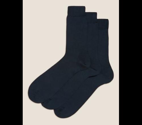 Κάλτσες Μαύρες από 100% βαμβάκι (Νο 39.5-42.5) Marks & Spencer (3τεμ)