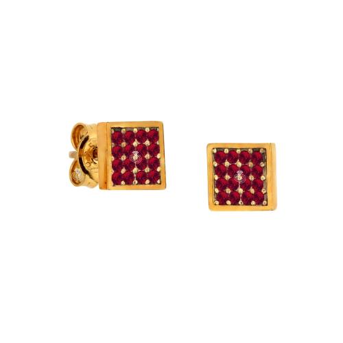 Σκουλαρίκια Σε Ασήμι 925 Με Χρύσωμα Κ18 Και κόκκινες πέτρες P.Q. EUROPEAN CRYSTALS / SK-Z1001KG1