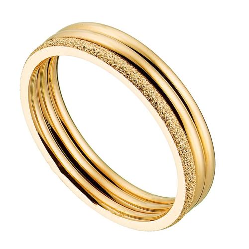 Ατσάλινο δαχτυλίδι τριπλό σε χρυσό χρώμα / AD-ART02459G1