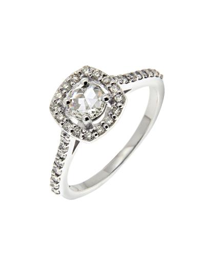 Δαχτυλίδι λευκόχρυσο Κ18 με Διαμάντια