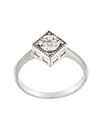 Δαχτυλίδι μονόπετρο λευκόχρυσο Κ14 με Διαμάντι