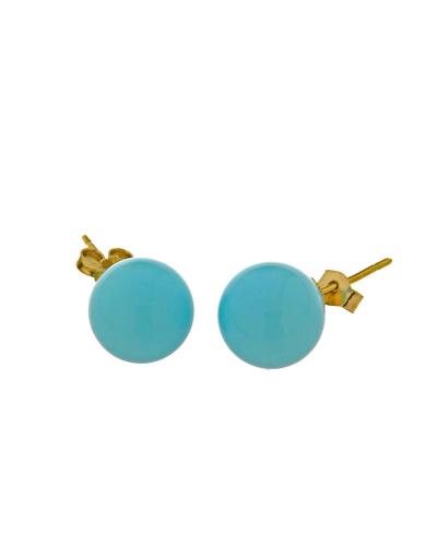 Σκουλαρίκια σε χρυσό Κ18 με γαλάζιες πέρλες
