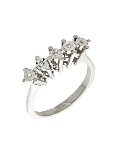Δαχτυλίδι σειρέ λευκόχρυσο Κ14 με διαμάντια