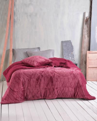 Κουβερτοπάπλωμα Υ/Δ (220Χ240) LOTUS BORDEAUX, RYTHMOS HOME