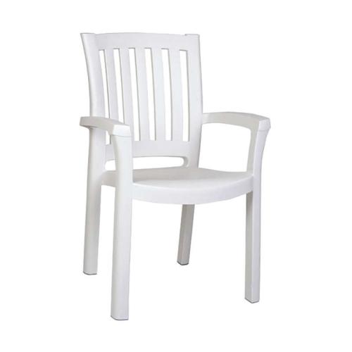 Πολυθρόνα πλαστική MALIBU WHITE, SIESTA