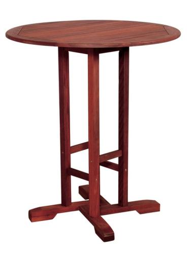 Ξύλινο Στρογγυλό Σταθερό Τραπέζι Red Shorea 90cm