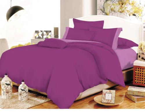 Παπλωματοθήκη ΚΟΜΒΟΣ Cotton Line Lilac-Mauve Μονόχρωμη με Φάσα Διπλή (200x240)