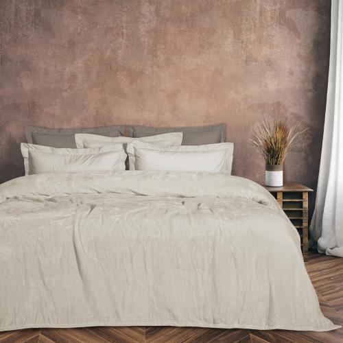 Das home κουβερτα velour υπερδιπλη 1341 ιβουαρ 220χ240