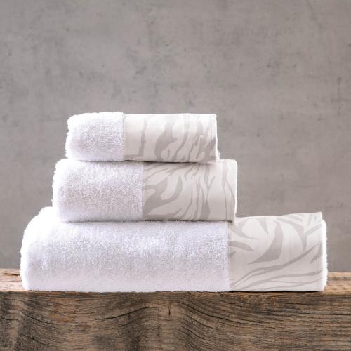 Σετ πετσέτες 3 τεμ. (ΣΕ ΣΑΚΟΥΛΑ) AUSTIN WHITE-GREY, RYTHMOS HOME