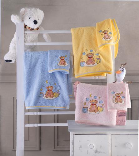 Σετ πετσέτες bebe 2 τεμ. TOMY, RYTHMOS HOME (Γαλάζιο, ΣΕΤ 2 ΤΕΜ)