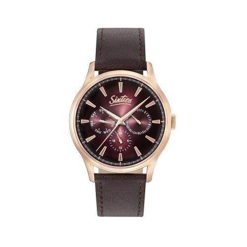 SIXTIES Multifunction Gold Brown Leather Strap RGL600-06-5