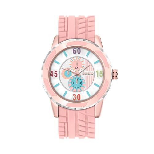 DECERTO Lollipop Ladies Rose Gold Alloy Pink Rubber Strap 3060-4