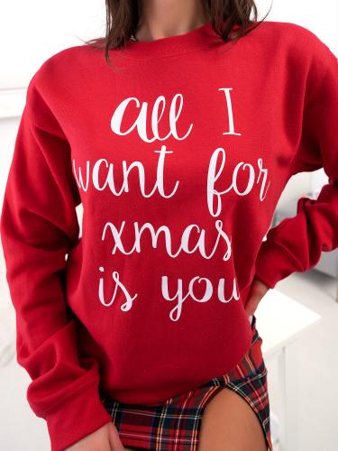 ALL I WANT RED SWEATER