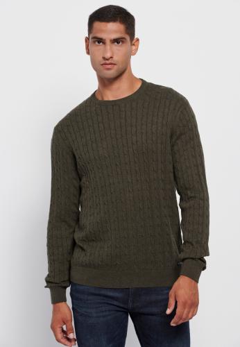 Ανδρικό cable knit πουλόβερ