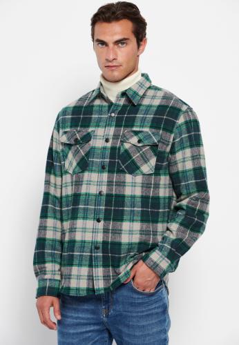 Flannel καρό overshirt με τσέπες