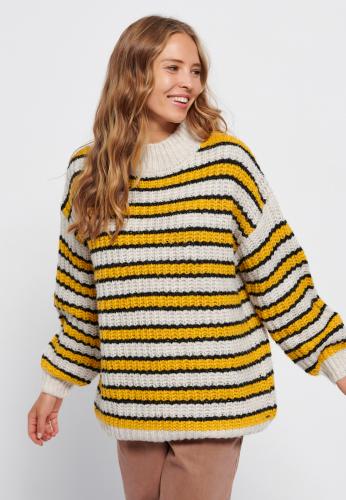 Loose fit πλεκτό πουλόβερ με ρίγες