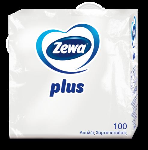 Χαρτοπετσέτες Zewa Plus λευκές 1φυλλες 100τμχ