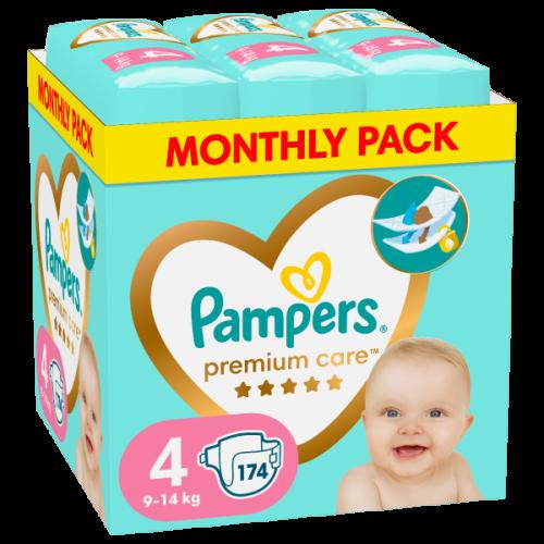 Πάνες Pampers Premium Care Monthly Pack Νο4 (9-14kg) 174τεμ
