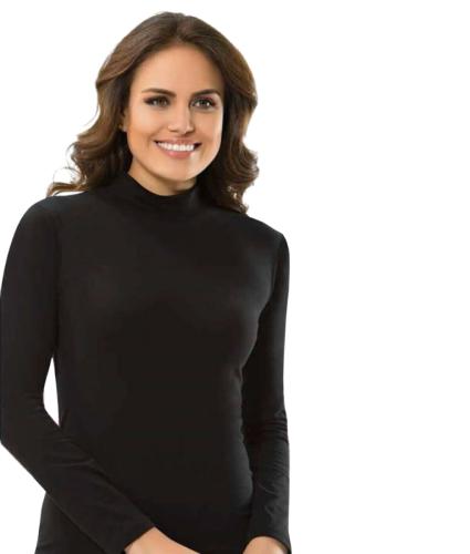 Γυναικείο μπλουζάκι μαύρο με ψηλό λαιμό