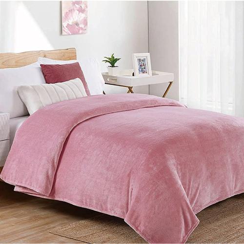 Κουβέρτα Fleece Υπέρδιπλη 220X240 Dimcol Μονόχρωμη Cashmere Pink (220x240)