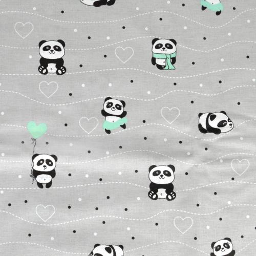 Σεντόνι Μεμονωμένο Λίκνου 80X110 Dimcol Panda 112 Πράσινο Χωρίς Λάστιχο (80x110)