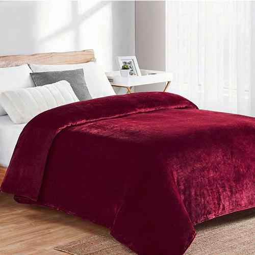 Κουβέρτα Fleece Μονή 160X220 Dimcol Μονόχρωμη Bordeaux (160x220)