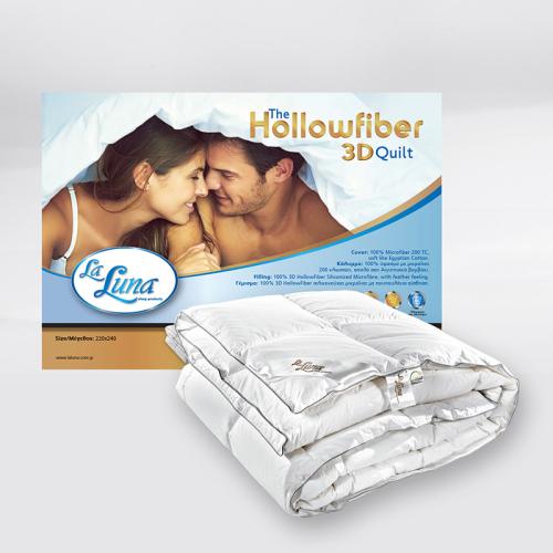 Πάπλωμα Λευκό Υπέρδιπλο 220X240 La Luna The 3D Hollowfiber Duvet Λευκό (220x240)