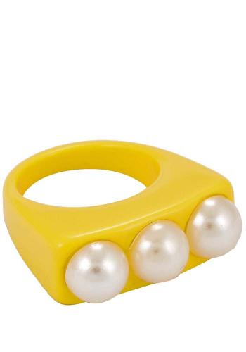 60s yellow pearl resin δαχτυλίδι