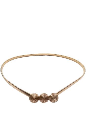 gold metal elastic belt triple circles