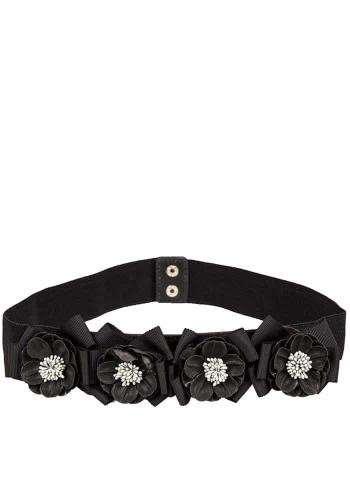 vintage ελαστική ζώνη black bouquet