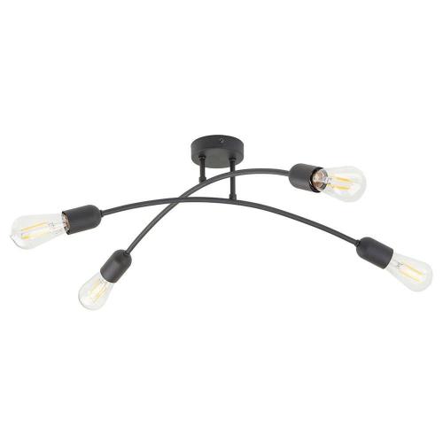 Φωτιστικό Οροφής Helix 4687 4xΕ27 15W 62x20cm Black TK Lighting