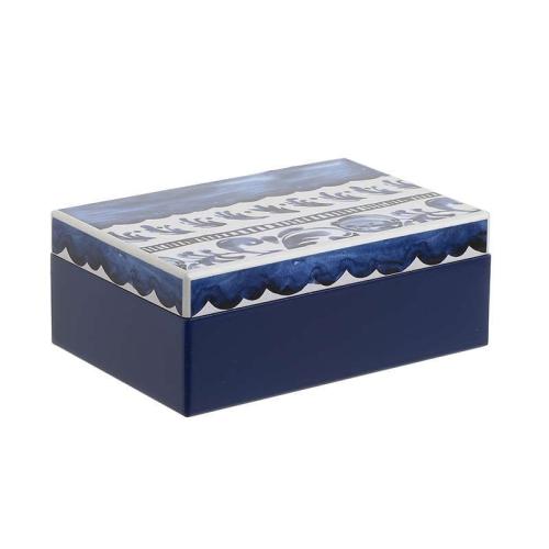 Κουτί Ξύλινο 3-70-105-0764 Blue-White 17Χ11,5Χ6,5 Inart