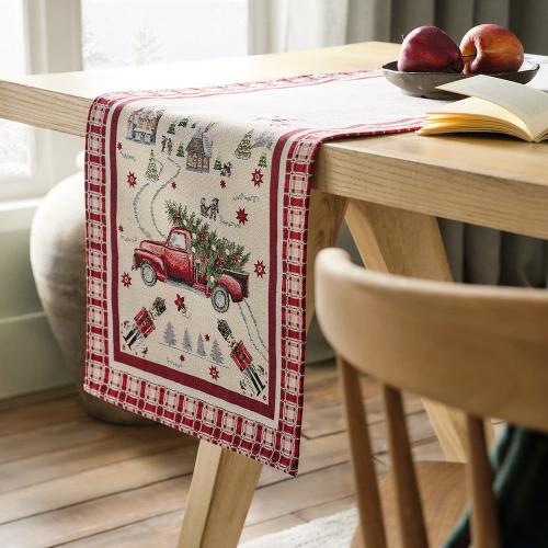 Runner Χριστουγεννιάτικο 420 Beige-Red Gofis Home