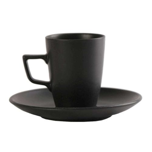 Φλιτζάνι Καφέ Με Πιατάκι Morgan OW2052K6 80ml Black Espiel