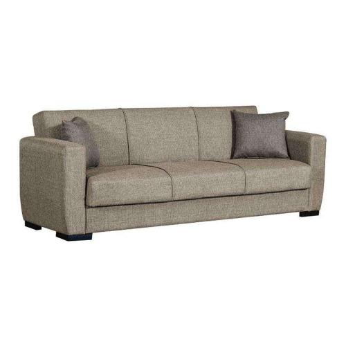 Καναπές - Κρεβάτι Τριθέσιος New Dolce 828-122-131 222x85x85cm Beige-Grey