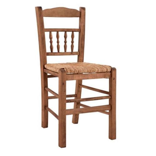 Καρέκλα Καφενείου Με Ψάθα 40,5x42x88 HM10258.01 Wallnut