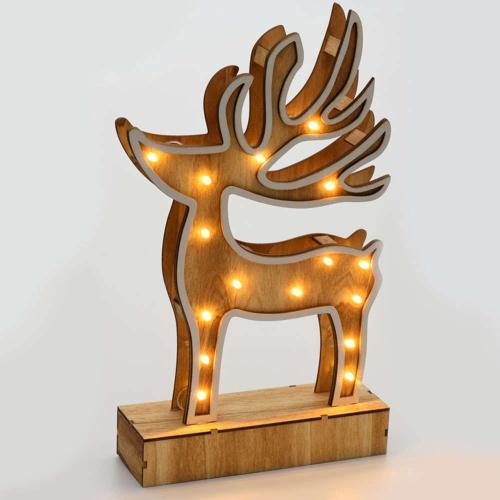 Χριστουγεννιάτικο Διακοσμητικό Reindeer Led XDEERWW333A 19x33x6cm 0,32W Natural-Beige Aca