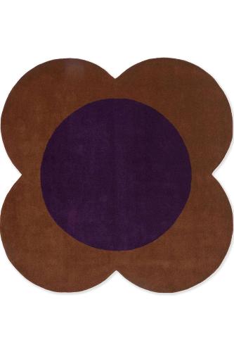 Χαλί Flower Spot 158401 Chestnut-Violet Round Orla Kiely