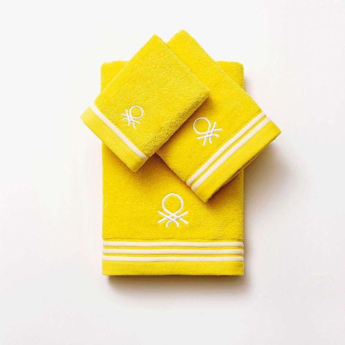 Πετσέτα Μπάνιου (Σετ 3Τμχ) 20.21.0747 Cotton 30X50/50X90/70X140cm Yellow Benetton