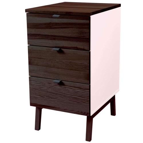 Συρταριέρα Γραφείου Luka 3 LUKAWTDWAL9 41x50x75cm Walnut-Pink