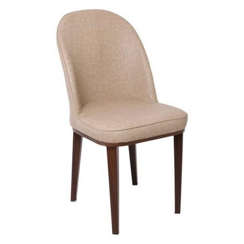 Καρέκλα Tex ΕΜ164,3 47x60x90cm Wallnut/Linen Pu Beige Σετ 4τμχ