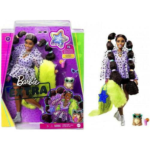 Κούκλα Barbie Extra GXF10 Με Μαλλιά Bobble Purple Mattel