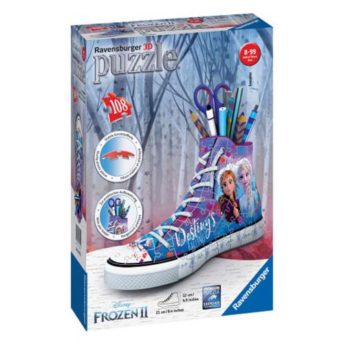 Puzzle 3D Sneaker - Μολυβοθήκη Frozen ΙΙ 12121 108τμχ 21x8x12cm 8 Ετών+ Multicolor Ravensburger
